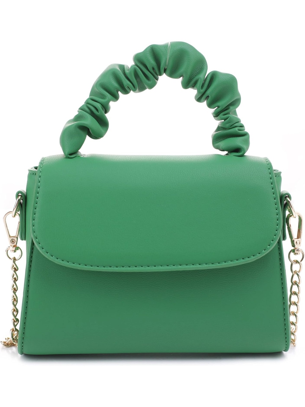 〽️ SG SUGU Women's Kelly Green Vegan Leather Small Purse Handle Crossbody Bags
